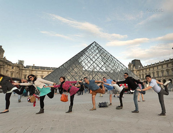 Yoga Pose at the Louvre