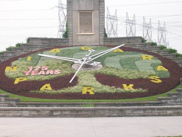 Niagara Clock has the flowers changed twice a year