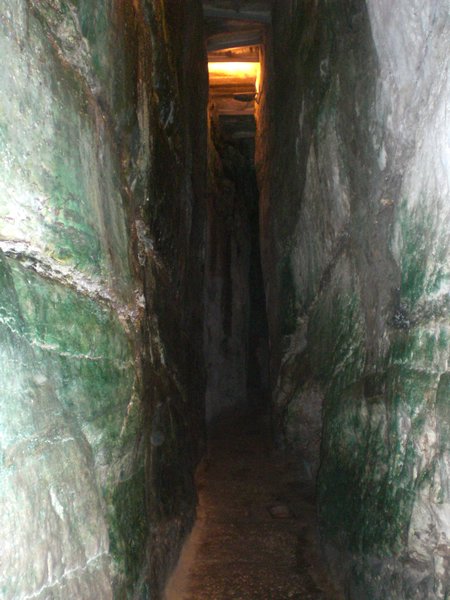 really narrow tunnels below the old city