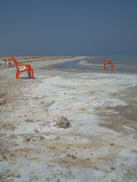 Dead Sea coastline - salt