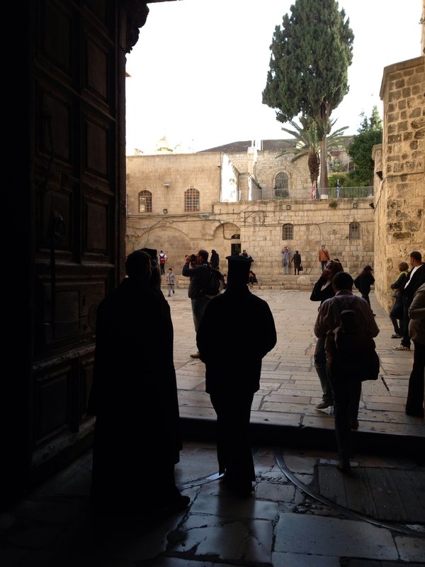 Leaving the Church of the Holy Sepulcher