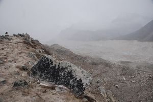 The Khumbu Glacier, Viewed Through a Cloud
