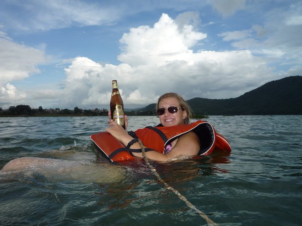 Phewa Lake, beer and life-vest