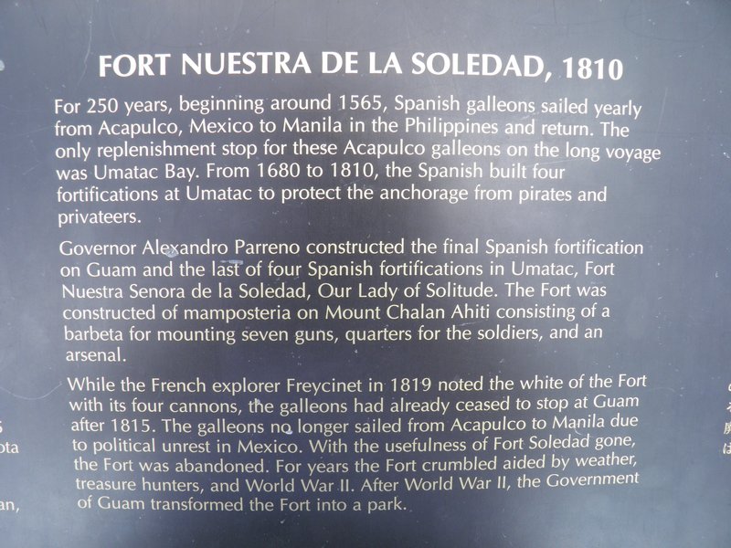 Fort Nuestra De La Soledad Plaque