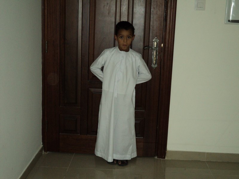 Abdullah heading to the mosque for Quran class