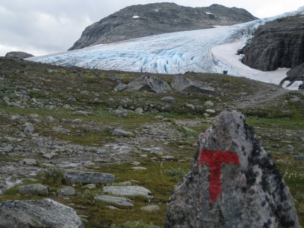 DNT Trail marking at the glacier