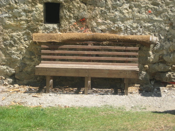 An old bench outside the house