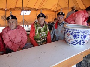 Important men at the Naadam Festival in Dalanzadgad