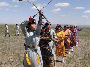 Female archers at the Naadam festival