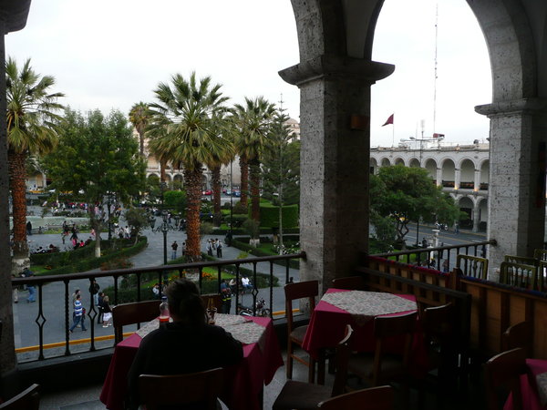Looking out over the  Plaza de Armas
