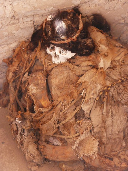 A mummy in foetal position