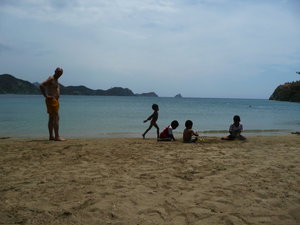 At the Taganga beach near Santa Marta