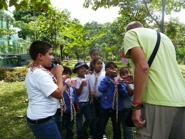 Kids in the Botanical Garden of Medellin