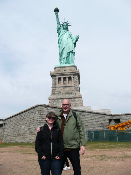 In front of the Liberty Statue