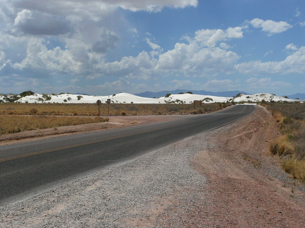 The road across White Sands National Monument