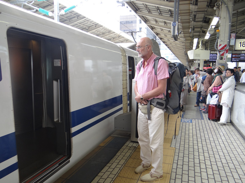 The shinkansen from Tokyo to Kyoto