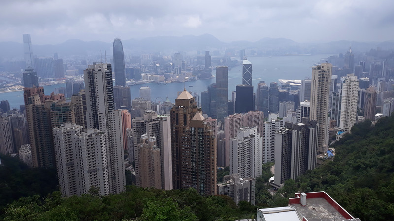 View from Victoria peak on Hong Kong Island.