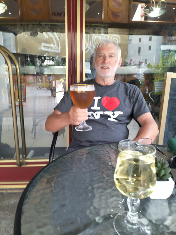 Beer in Paris in a fancy glass!