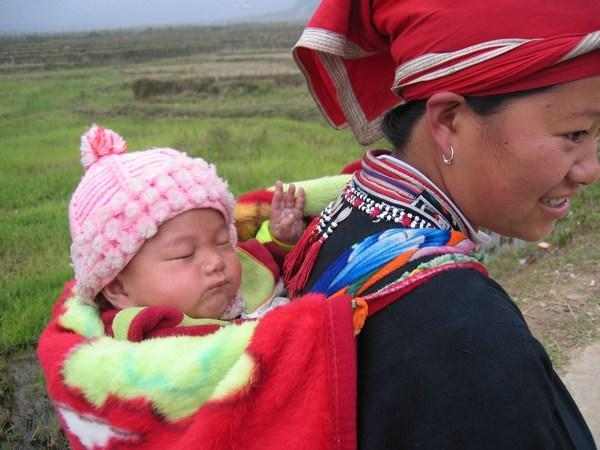 Red Dao Tribes Lady & her 4 month old baby