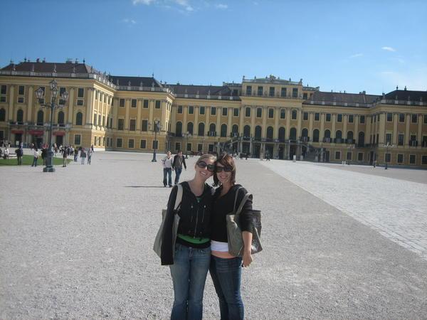 Kelly and I in front of a castle in Vienna