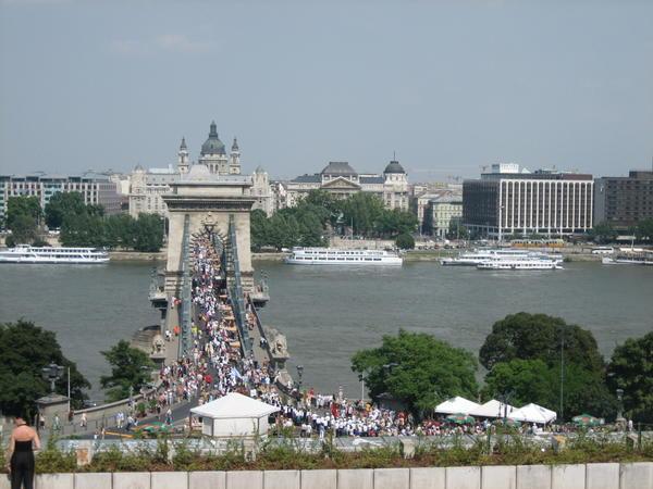 View of Budapest from the chain bridge