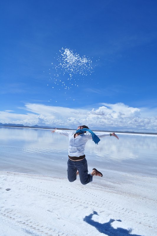 The salt flat/lake at Uyuni