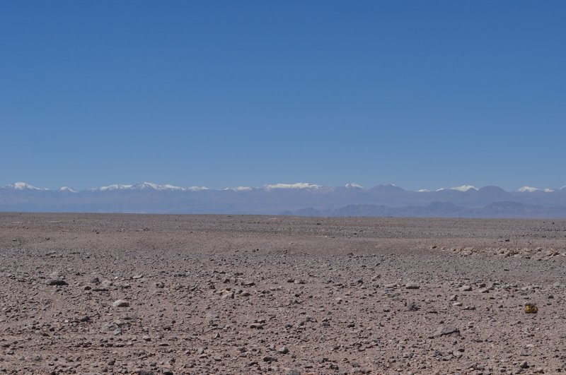The border mountains between Chile and Argentina are in the distance.