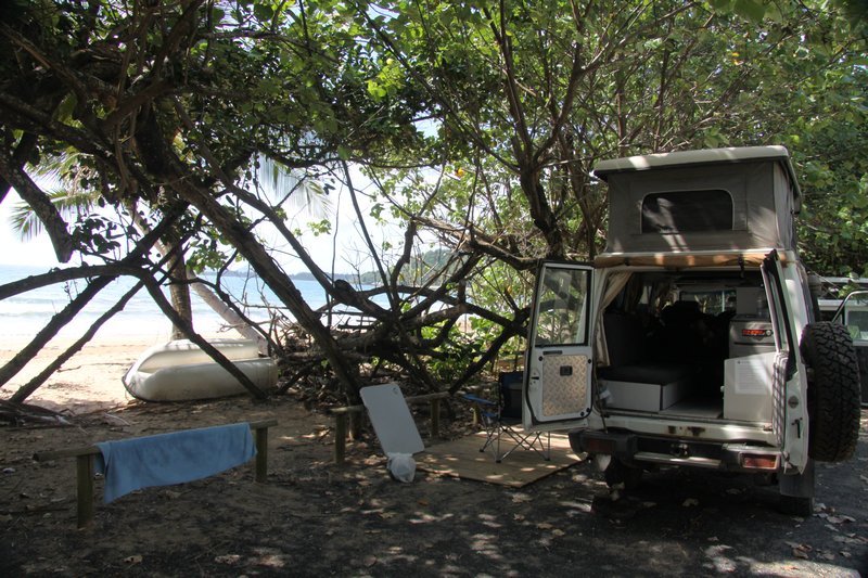 Camped right on the beach at Bingil Bay