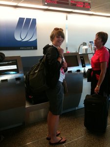 Carson and Ellen checking in at SeaTac