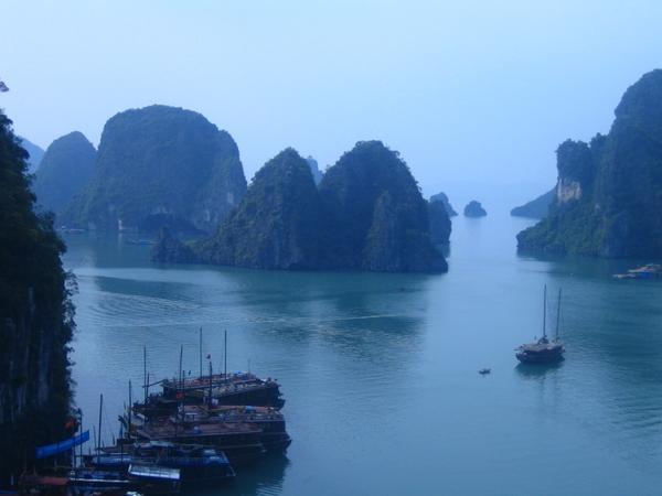 View over Halong Bay from cave