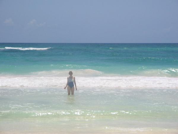 Gill having a paddle in the Caribbean