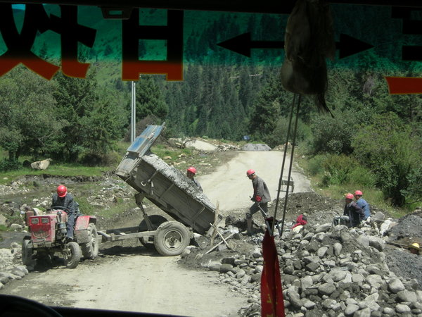 Typical road construction blockage