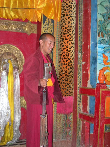 Monk showing us around Dagei Gompa