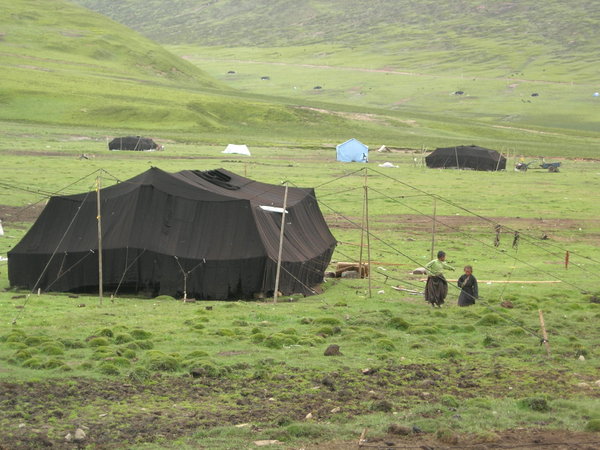 Nomads' tents on the other side of the pass