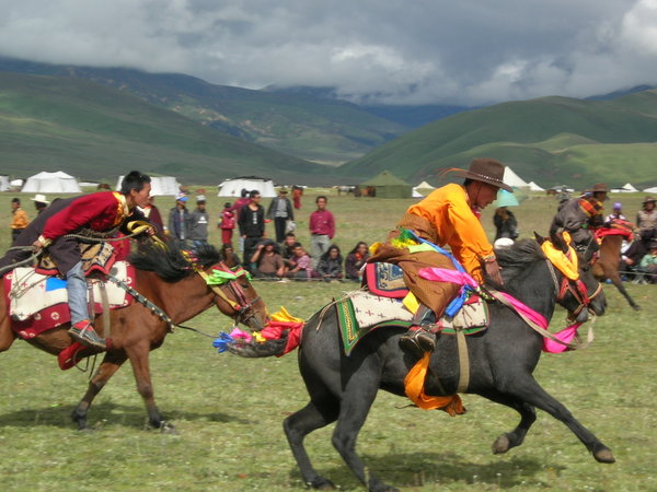 Horse riders west of Litang