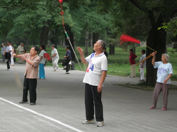 Tai Chi with swords in Temple of Heaven Park