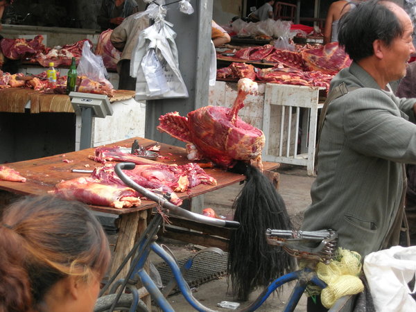 Kangding meat market