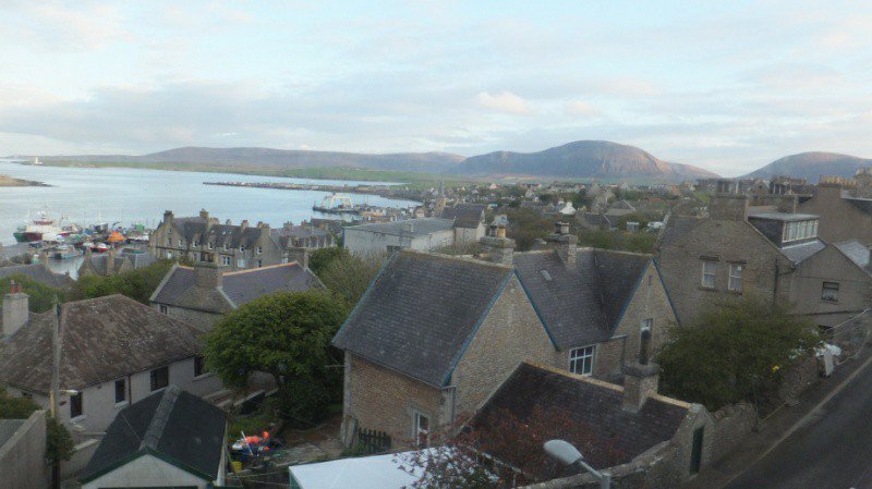 View of Stromness from the bedroom window in our cottage