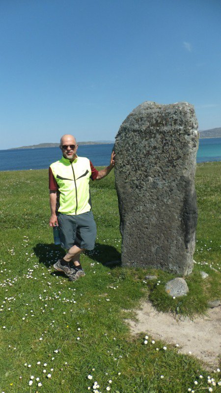 Standing by a standing stone (South Harris)