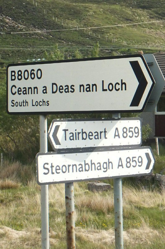 Sometimes almost the only language for road signs is Gaelic (Lewis)