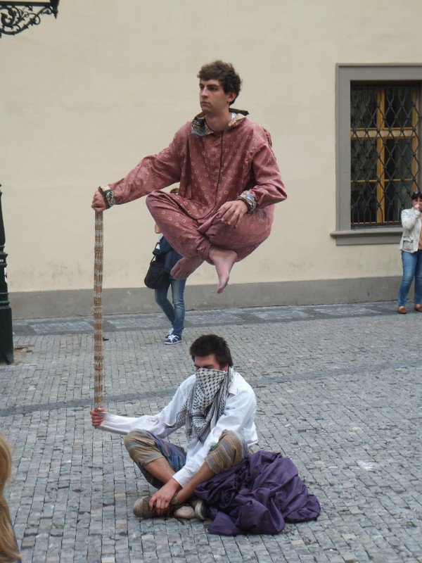 Street performers in Old Town Square