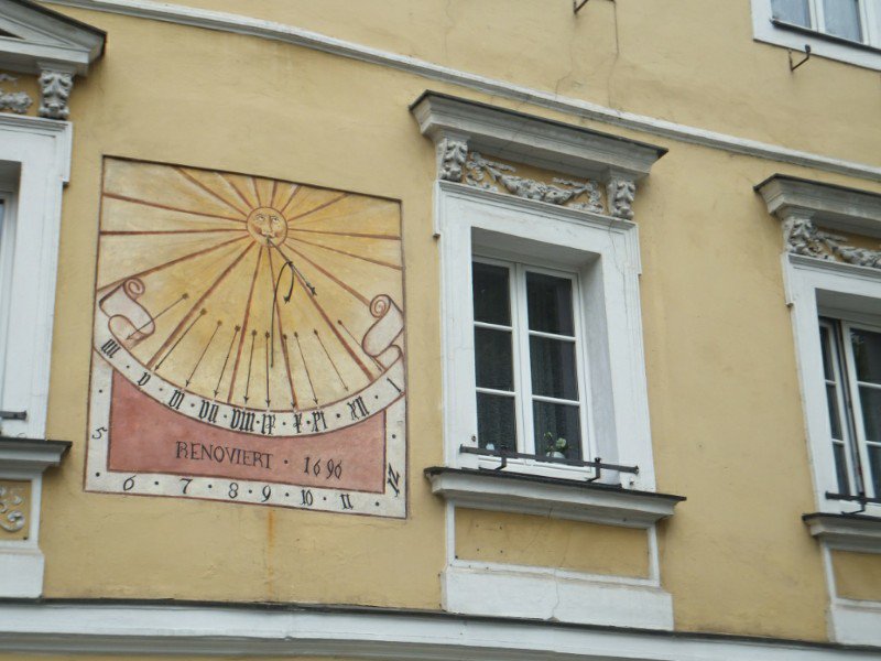 Old sundial in Mauthausen