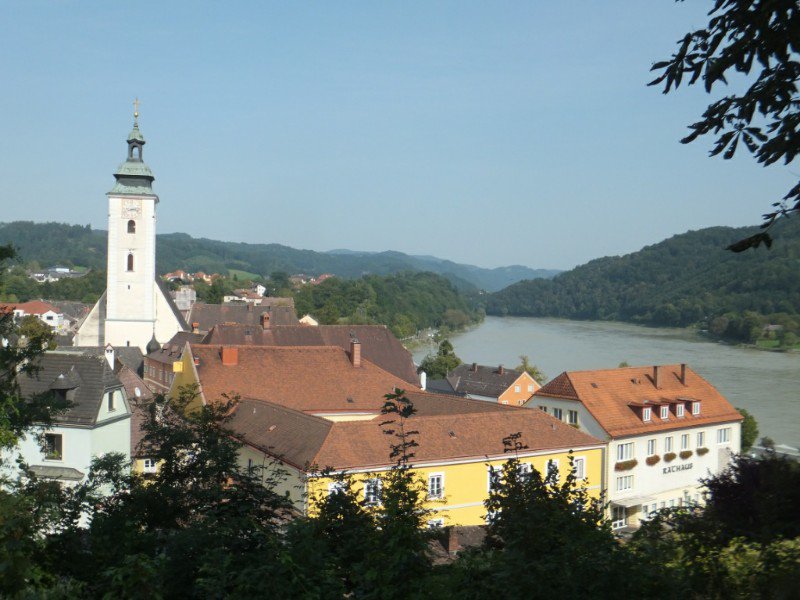 The view down the Donau from Schloss Greinburg