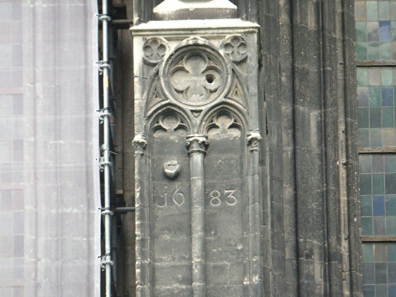 Turkish cannonball in the side of St Stephens, from the 1600s