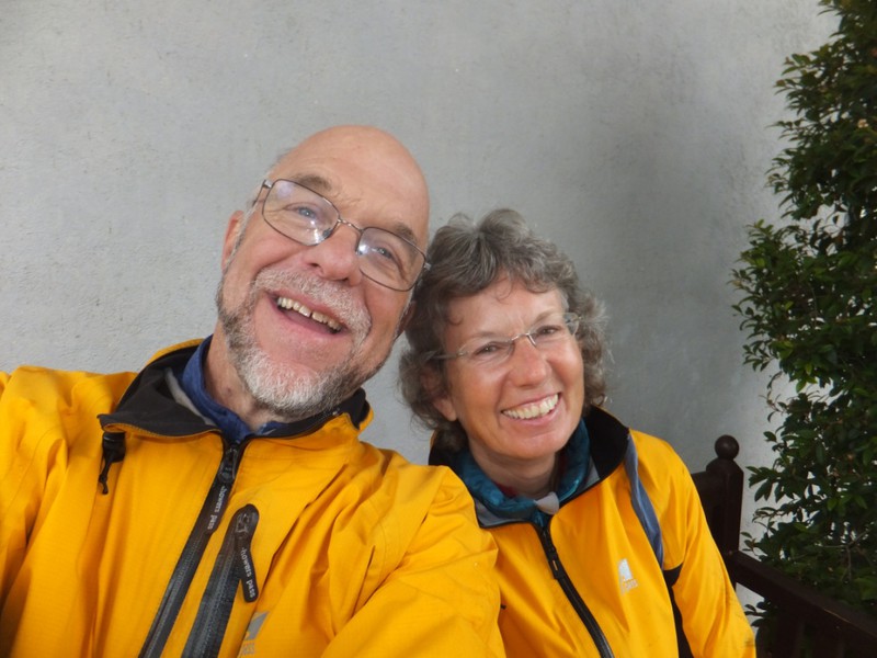 Selfie on a rainy day at the castle in Cesky Krumlov