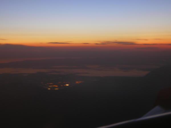 Sunset over Salt Lake City and Salt Lake