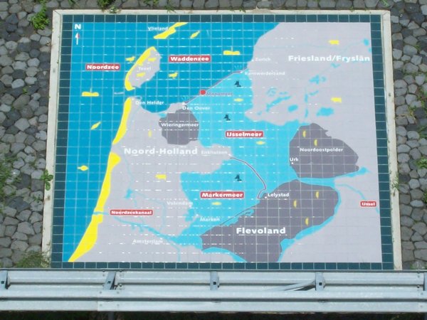 Map showing Afsluitdijk Dyke
