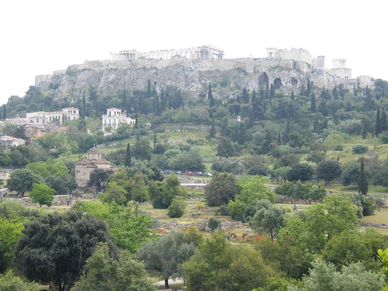 Looking across the Agora to the Acropolis