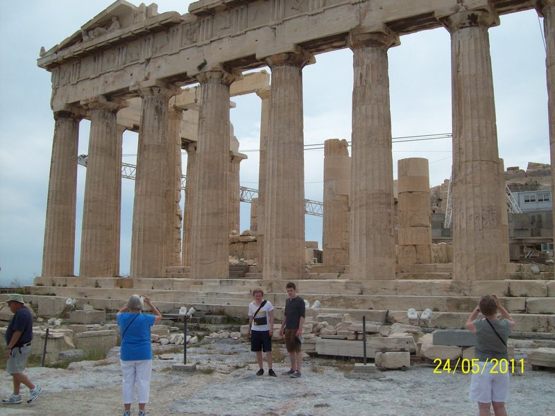 Sam and Olly at the Parthenon