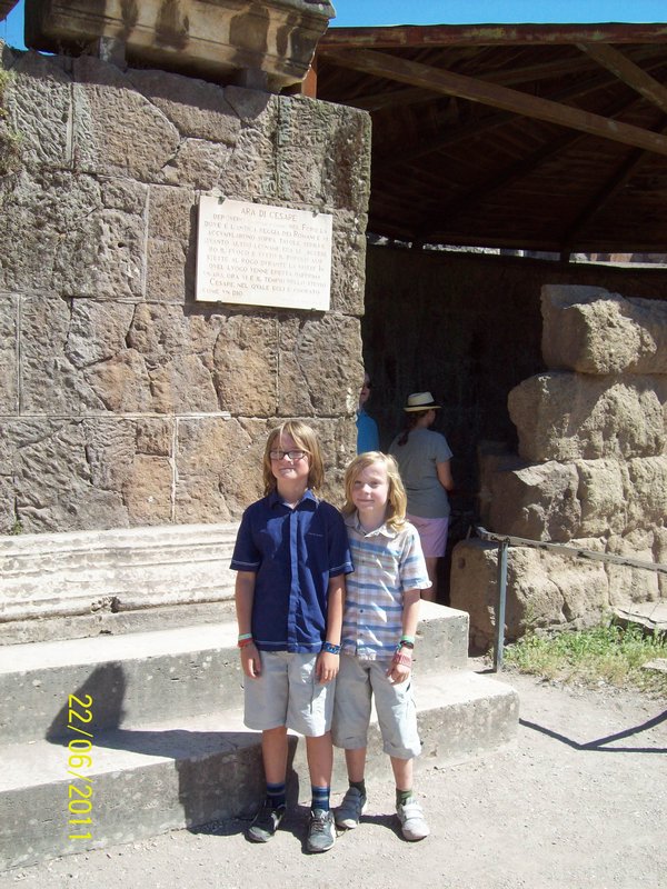 Outside the temple of Ceasar